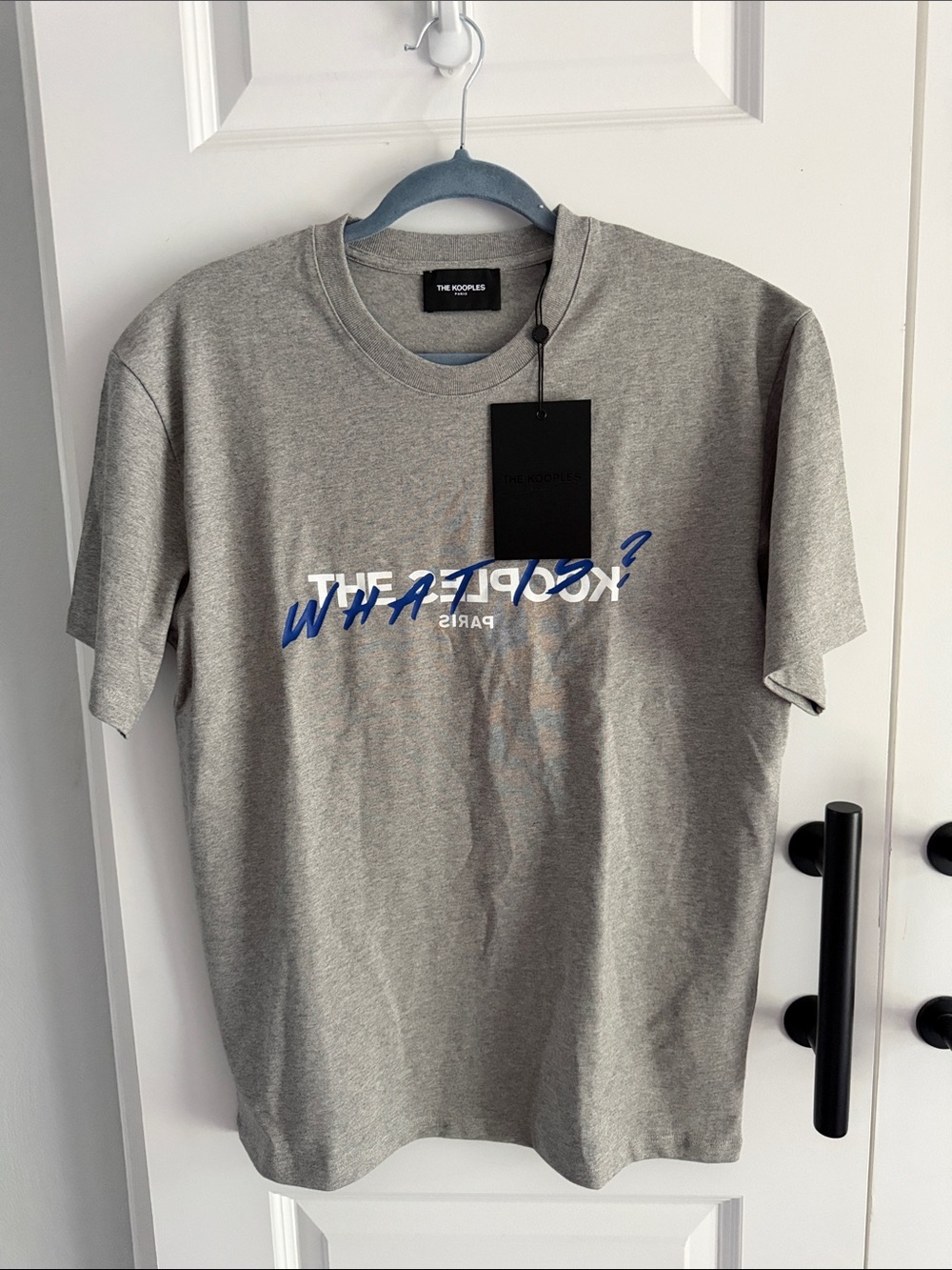 The Kooples Grey Tee with Blue & White Logo